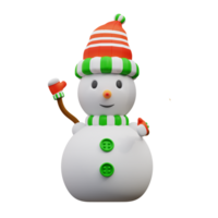 3d illustration snowman hello png