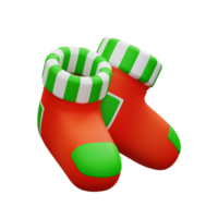 3d illustrazione di Natale calzini png