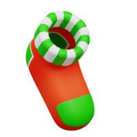 3d illustration de mignonne Noël chaussette ornements png