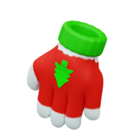 3d illustration of Christmas glove ornament png