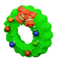 3d illustration of Christmas flower circle png