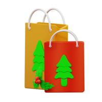 3d illustration of Christmas paper bag png