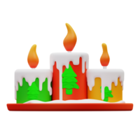 3d illustration of Christmas candles png