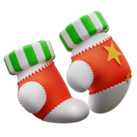 3d illustratie schattig Kerstmis handschoenen png