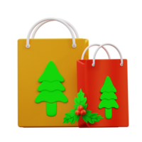 3d illustration of Christmas paper bag png