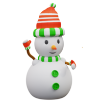 3d illustration snögubbe Hej png