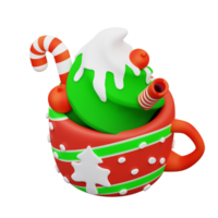 3d illustration of Christmas ice cream png