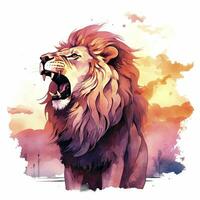 AI generated Watercolor Lion on a white background. For T-shirt Design. AI Generated photo