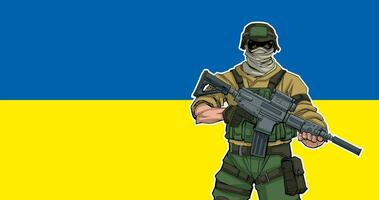 Ukrainian Soldier Background vector