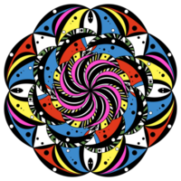 Illustration von Mandala Kunst, tibetanisch Buddhist mandala, dekorativ runden Ornament, isoliert auf Weiß Hintergrund, Arabisch, indisch, Ottomane Motive, japanisch, bunt Mandala Kunst, Bilder zum Meditation png