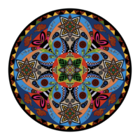 illustration av mandala konst, tibetan buddist mandala, dekorativ runda prydnad, isolerat på vit bakgrund, arabiska, indian, ottoman motiv, japanska, färgrik mandala konst, bilder för meditation png