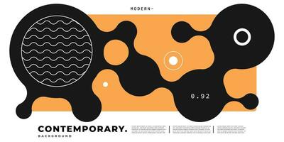 resumen conectado circulo forma moderno antecedentes. fluido y dinámica fondo modelo. derritiendo forma antecedentes. contemporáneo exposición póster diseño. vector