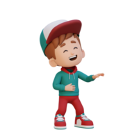 3D cute boy laughing png