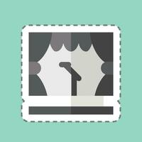 Sticker line cut Stage. related to Theatre Gradient symbol. simple design editable. simple illustration vector