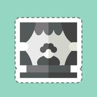 Sticker line cut Performance. related to Theatre Gradient symbol. simple design editable. simple illustration vector