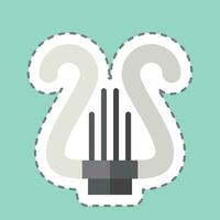 Sticker line cut Lyre. related to Theatre Gradient symbol. simple design editable. simple illustration vector