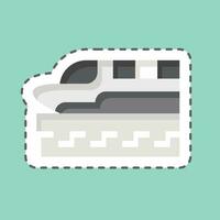 Sticker line cut High Speed Train. related to Future Technology symbol. simple design editable. simple illustration vector