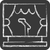 Icon Stage. related to Theatre Gradient symbol. chalk Style. simple design editable. simple illustration vector