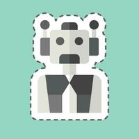 Sticker line cut Cyborg. related to Future Technology symbol. simple design editable. simple illustration vector