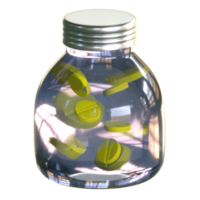 3D render of a realistic medicine bottle icon. png