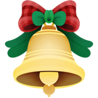 Golden bell with bow png