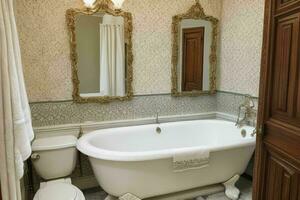 AI generated Victorian Style Bathroom. Pro Photo