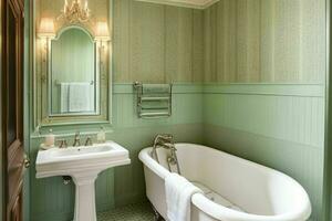 AI generated Victorian Style Bathroom. Pro Photo