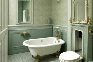 AI generated Victorian Style Bathroom. Pro Photo