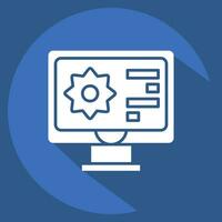 icono biomético materiales relacionado a futuro tecnología símbolo. largo sombra estilo. sencillo diseño editable. sencillo ilustración vector