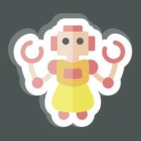 Sticker Personal Robot. related to Future Technology symbol. simple design editable. simple illustration vector