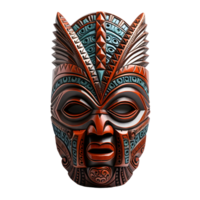 AI generated Vintage Traditional Wooden Tribal Mask, Ethnic Artistry png