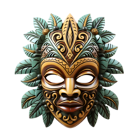 ai généré antique traditionnel en bois masque, indigène rituels png