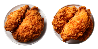 AI generated Big Crispy Fried Chicken on Plate, Gourmet Delight png