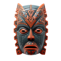 AI generated Antique Wooden Tribal Mask Art, Traditional Culture png