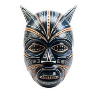 AI generated Authentic Wooden Tribal Mask Craft, Ancient Rituals png