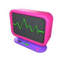 3d icon healthcare and medical. EKG machine png