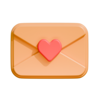 3d icono amor correo png