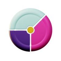 gráfico circular de iconos 3d png