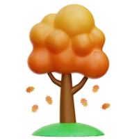 Autumn Tree 3D Icon Illustrations png