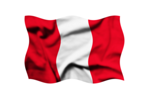 Waving flag of Peru isolated on transparent, 3d rendering. Clipping path included png