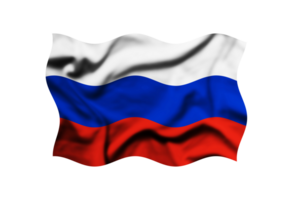 a bandeira do Rússia é acenando dentro a vento em uma transparente fundo. 3d Renderização. recorte caminho incluído png