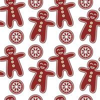 Christmas gingerbread seamless pattern. Vector. Flat style. Perfect for textile, wallpaper or print design. vector