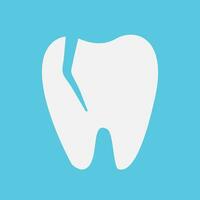 A tooth with a chipped piece. Vector, flat style vector
