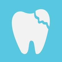 A tooth with a chipped piece. Vector, flat style vector