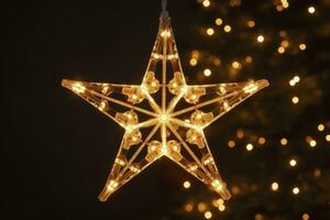 AI generated Christmas Star Decorations. AI Generated photo