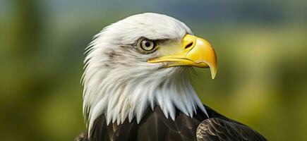 AI generated Portrait of an american bald eagle, wildlife. Generative AI photo