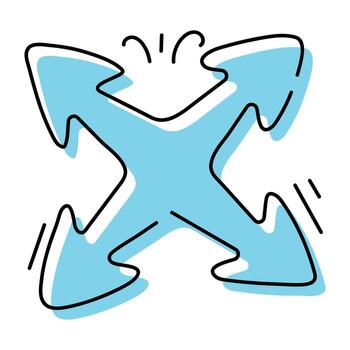 Cursor Controls Hand Drawn Icon vector