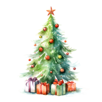 ai gegenereerd waterverf Kerstmis bomen. clip art. ai gegenereerd. png