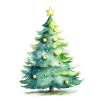 AI generated Watercolor Christmas Trees. Clipart. AI generated. png