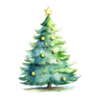 AI generated Watercolor Christmas Trees. Clipart. AI generated. png